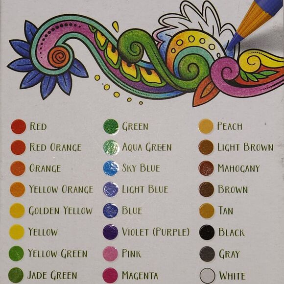 Lot of 2-Crayola Adult Coloring 12Ct Fine Line Markers and 24Ct. Colored Pencils - Picture 10 of 10